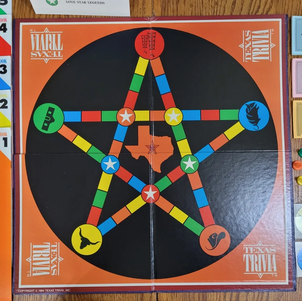 Vintage 1984 Texas Trivia Board Game Complete